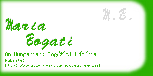 maria bogati business card